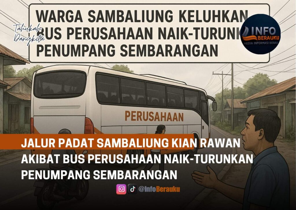 Jalur Padat Sambaliung Kian Rawan Akibat Bus Perusahaan Naik-Turunkan Penumpang Sembarangan