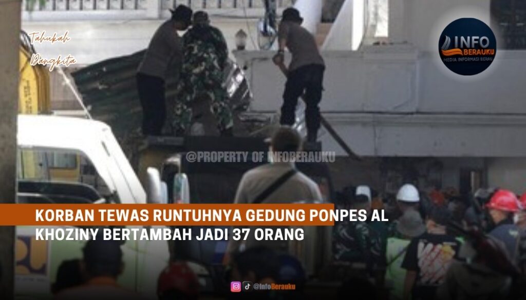 Korban Tewas Runtuhnya Gedung Ponpes Al Khoziny Bertambah Jadi 37 Orang