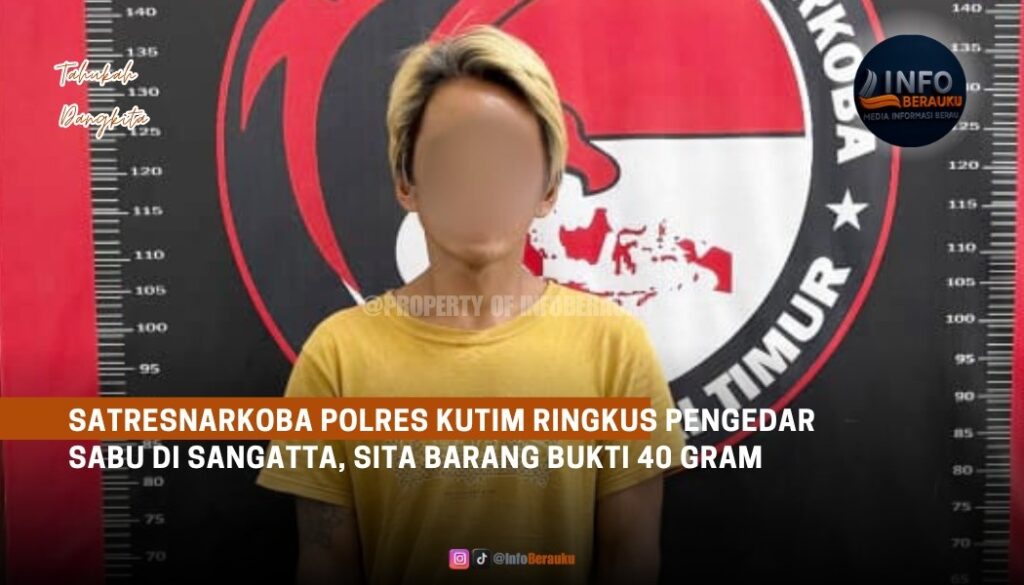 Satresnarkoba Polres Kutim Ringkus Pengedar Sabu di Sangatta, Sita Barang Bukti 40 Gram