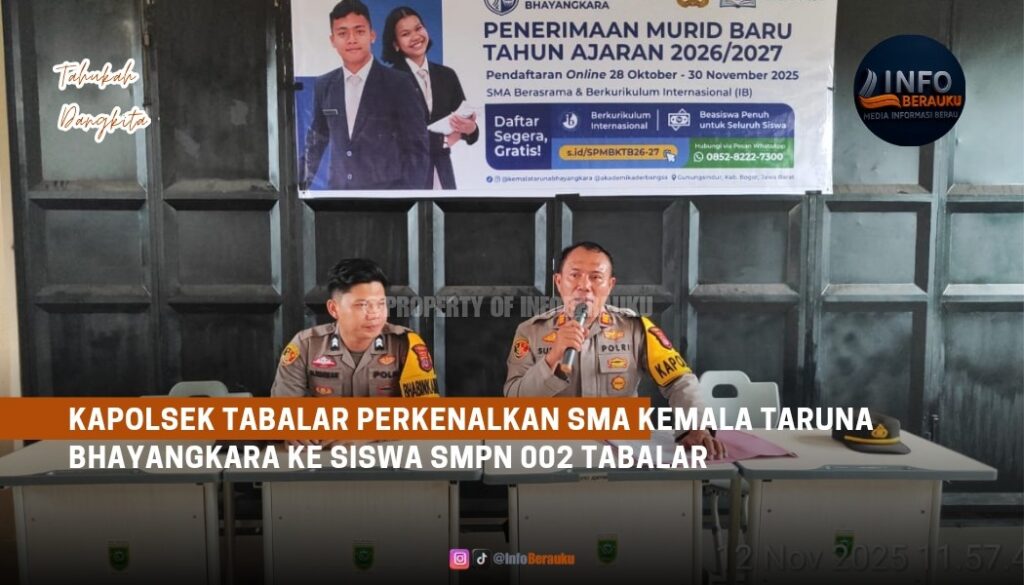 Kapolsek Tabalar Perkenalkan SMA Kemala Taruna Bhayangkara ke Siswa SMPN 002 Tabalar