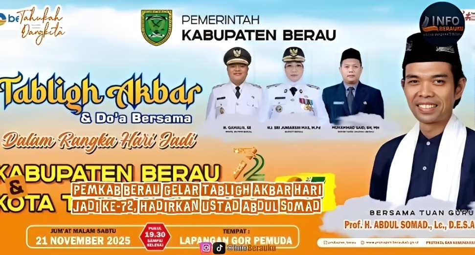 Pemkab Berau Gelar Tabligh Akbar Hari Jadi ke-72, Hadirkan Ustad Abdul Somad