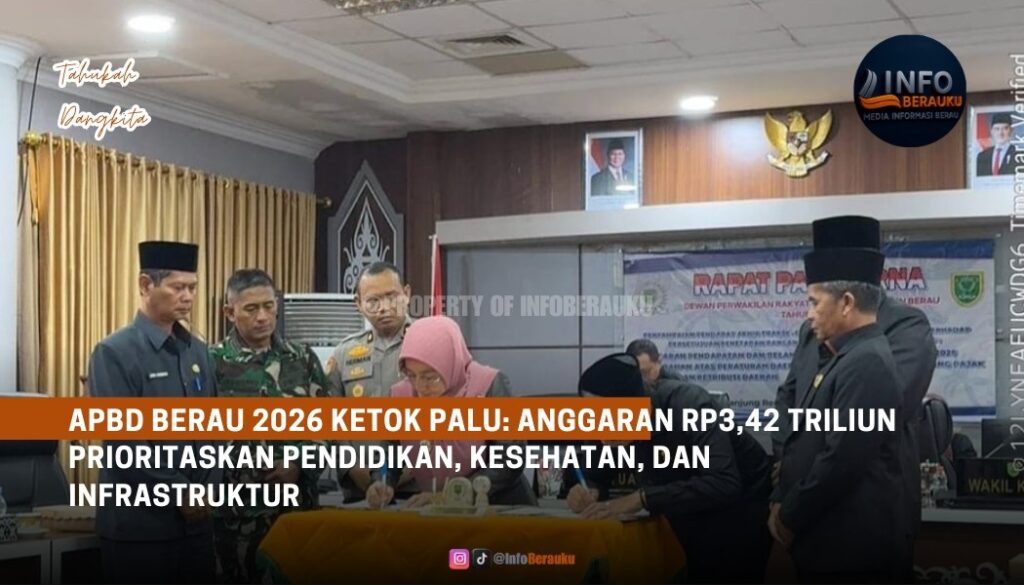 APBD Berau 2026 Ketok Palu: Anggaran Rp3,42 Triliun Prioritaskan Pendidikan, Kesehatan, dan Infrastruktur