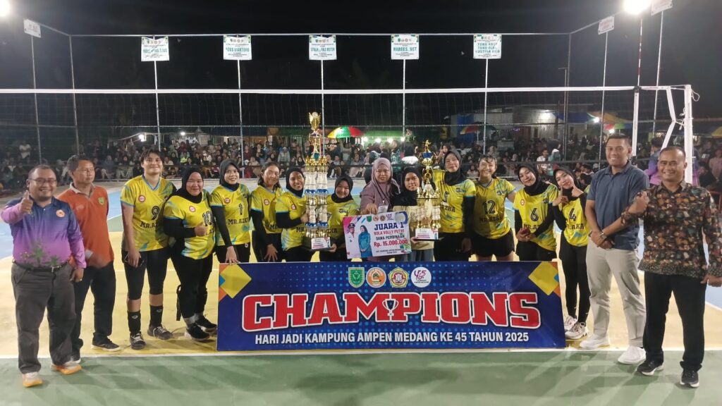 Hari Jadi ke-45 Kampung Ampen Medang Ditutup Laga Final Voli Putra dan Putri