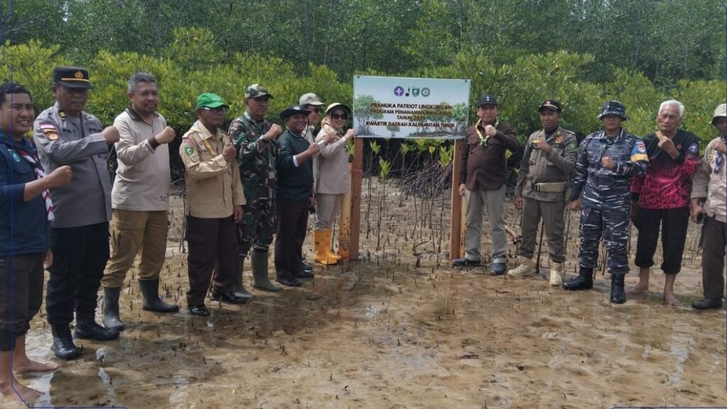 Gerakan Pramuka Kaltim Laksanakan Program Penanaman Mangrove 2025 di Pulau Derawan