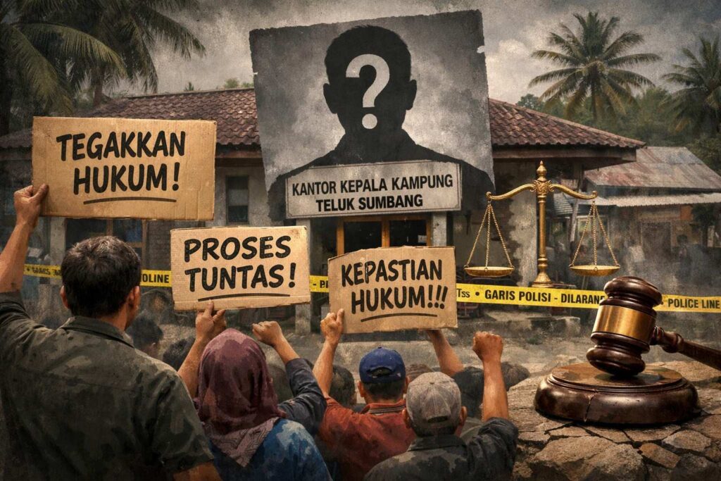 Hukum Dipertanyakan, Warga Teluk Sumbang Desak Kejelasan Kasus Kepala Kampung yang Berlarut-larut