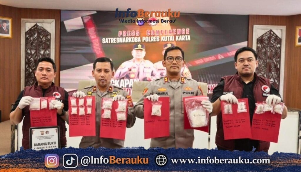 Polres Kukar Ungkap Jaringan Narkoba, Sita 1,4 Kg Sabu Senilai Rp2,1 Miliar